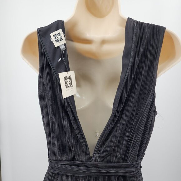 Anne Klein Size 2 Womens Black Pleated Sleeveless Wide Leg Jumpsuit - Picture 11 of 12